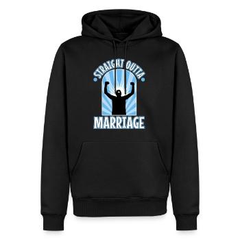 Straight Outta Marriage - Männer Premium Bio Hoodie - Schwarz - Vorne - Nico (187cm)