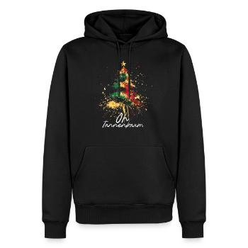 Oh Christmas Tree Colorful Artistic Christmas Tree - Men’s Premium Organic Hoodie - black - Front - Nico (187cm)