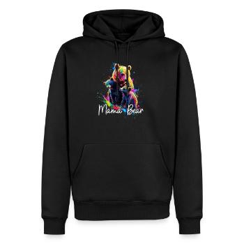 Floral Artistic Mom Bear Bear Mother's Day Mom - Men’s Premium Organic Hoodie - black - Front - Nico (187cm)