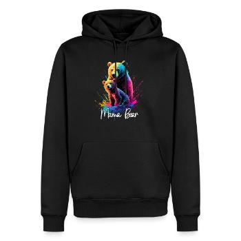 Floral Artistic Mom Bear Bear Mother's Day Mom - Men’s Premium Organic Hoodie - black - Front - Nico (187cm)