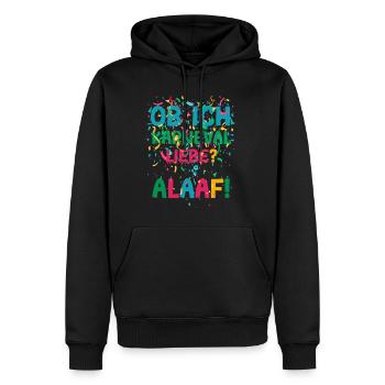 Ob ich Karneval Liebe Alaaf Fastnacht Konfetti - Männer Premium Bio Hoodie - Schwarz - Vorne - Nico (187cm)
