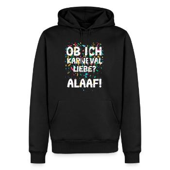Ob ich Karneval Liebe Alaaf Fastnacht Konfetti - Männer Premium Bio Hoodie - Schwarz - Vorne - Nico (187cm)
