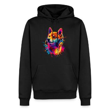 Coloré Artistique Shiba Inu Casque Chiens - Sweat à capuche Premium bio Homme - noir - Devant - Nico (187cm)