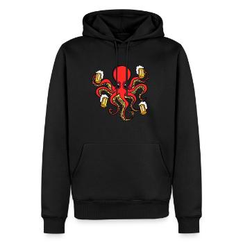 OCTABEER Poulpe avec chopes à bière Fête - Sweat à capuche Premium bio Homme - noir - Devant - Nico (187cm)
