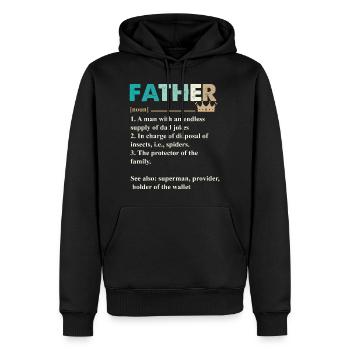Papa Vater Vatertag - Männer Premium Bio Hoodie - Schwarz - Vorne - Nico (187cm)