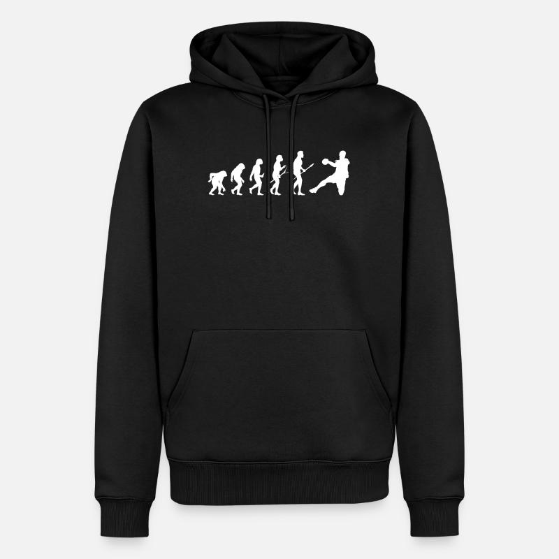 handball evolution - Männer Premium Bio Hoodie - Schwarz