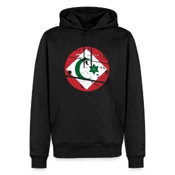 Drapeau du Rif - Sweat à capuche Premium bio Homme - noir - Devant - Nico (187cm)