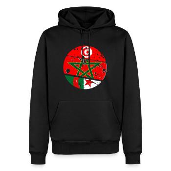 Morocco Algeria Tunisia - Men’s Premium Organic Hoodie - black - Front - Nico (187cm)