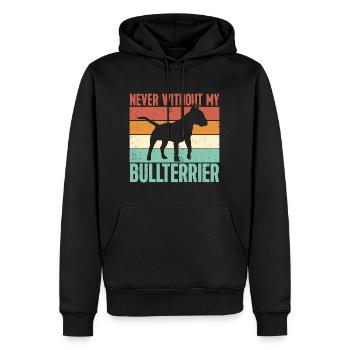 Never without my Bull Terrier - Men’s Premium Organic Hoodie - black - Front - Nico (187cm)
