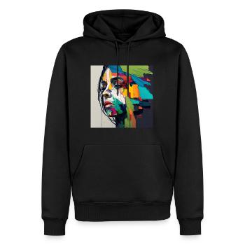 Design haut de gamme - Sweat à capuche Premium bio Homme - noir - Devant - Nico (187cm)