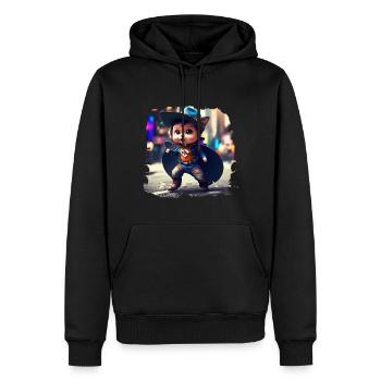 Super Katze - Männer Premium Bio Hoodie - Schwarz - Vorne - Nico (187cm)