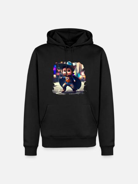 Super Katze - Männer Premium Bio Hoodie - Schwarz