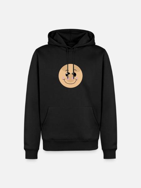 Cochon souriant - Sweat à capuche Premium bio Homme - noir