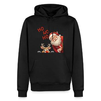 ho ho ho Santa Claus - Sweat à capuche Premium bio Homme - noir - Devant - Nico (187cm)