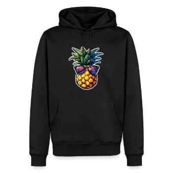 Pineapple with sunglasses - Men’s Premium Organic Hoodie - black - Front - Nico (187cm)