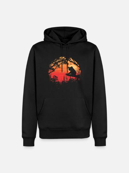 Koala Mignon Koala Ours - Sweat à capuche Premium bio Homme - noir