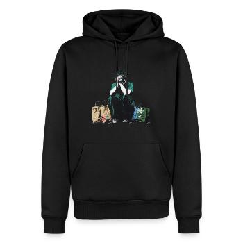 Dame Liberty sans-abri - Sweat à capuche Premium bio Homme - noir - Devant - Nico (187cm)