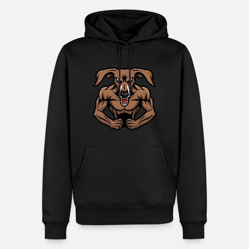 Greyhound Chien Muscles Musculation - Sweat à capuche Premium bio Homme - noir