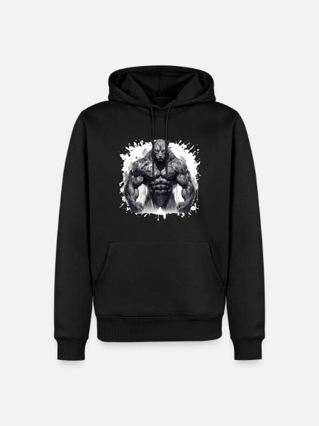 Leopard Muskeln - Männer Premium Bio Hoodie - Schwarz