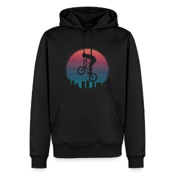 BMX Vélo Rétro Motif Freestyle BMX Enfants Garçon - Sweat à capuche Premium bio Homme - noir - Devant - Nico (187cm)