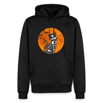 Black Cat Skeleton Pumpkin Moon Halloween Cat - Männer Premium Bio Hoodie - Schwarz - Vorne - Nico (187cm)