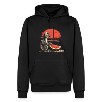 Lémurien Lémurien à queue annelée Lémurien de Madagascar animal pastèque - Sweat à capuche Premium bio Homme - noir - Devant - Nico (187cm)