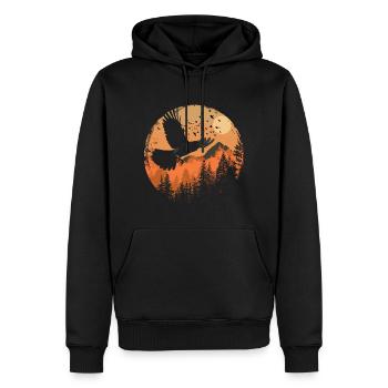 Elster Vogel Vogelzüchter Fliegen - Männer Premium Bio Hoodie - Schwarz - Vorne - Nico (187cm)