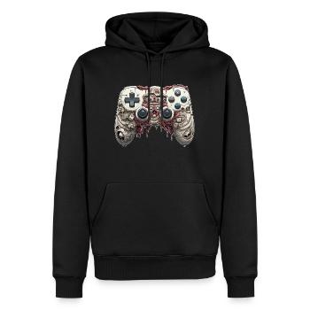 Funny Halloween Cartoon Gaming Controller Zombie - Männer Premium Bio Hoodie - Schwarz - Vorne - Nico (187cm)