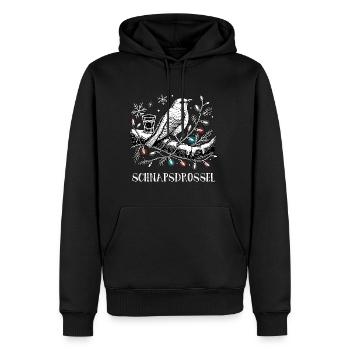 Schnaps Drossel Vogel Weihnachten - Männer Premium Bio Hoodie - Schwarz - Vorne - Nico (187cm)