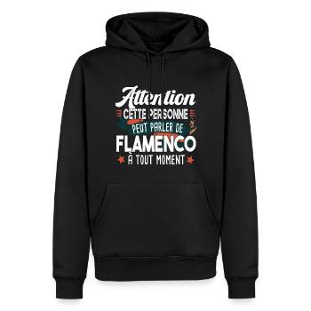 Flamenco Danse Espagne Espagnol Cadeau Humour - Sweat à capuche Premium bio Homme - noir - Devant - Nico (187cm)