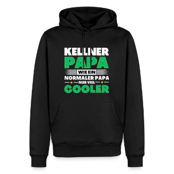 Kellner Papa wie ein normaler nur viel cooler - Männer Premium Bio Hoodie - Schwarz - Vorne - Nico (187cm)