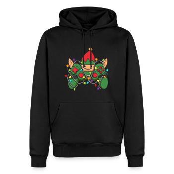 Christmas Gaming Controller - Männer Premium Bio Hoodie - Schwarz - Vorne - Nico (187cm)