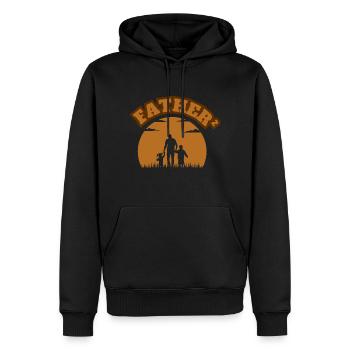 Father² 2 Kids Boy And Girl Brown - Männer Premium Bio Hoodie - Schwarz - Vorne - Nico (187cm)