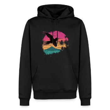 colibri, oiseau, la nature, animaux, nature sauvage, nectar - Sweat à capuche Premium bio Homme - noir - Devant - Nico (187cm)