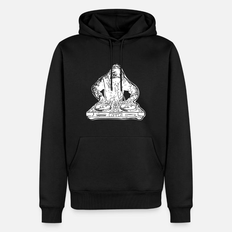 DJ - Männer Premium Bio Hoodie - Schwarz