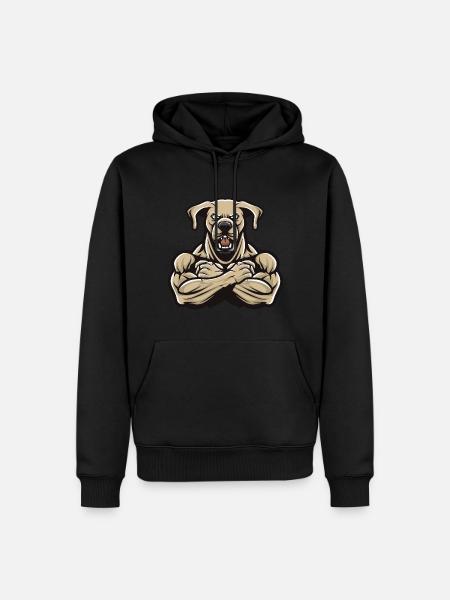 Labrador Chien Muscles Musculation - Sweat à capuche Premium bio Homme - noir