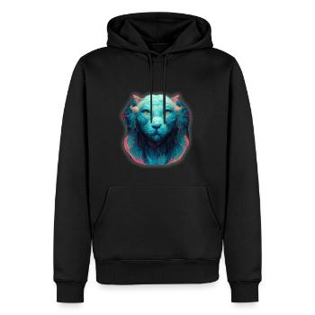 LION - Sweat à capuche Premium bio Homme - noir - Devant - Nico (187cm)