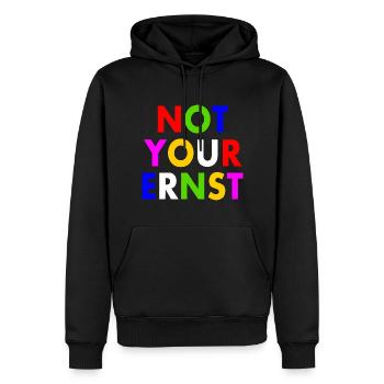 Not your ernst - Männer Premium Bio Hoodie - Schwarz - Vorne - Nico (187cm)
