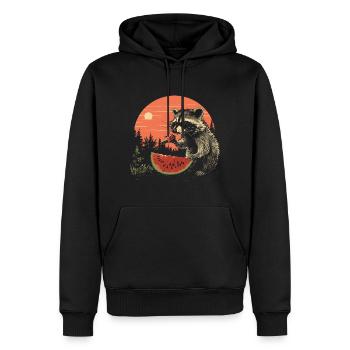 Mignon raton laveur Raton laveur Nature Bébé Forêt de raton laveur - Sweat à capuche Premium bio Homme - noir - Devant - Nico (187cm)