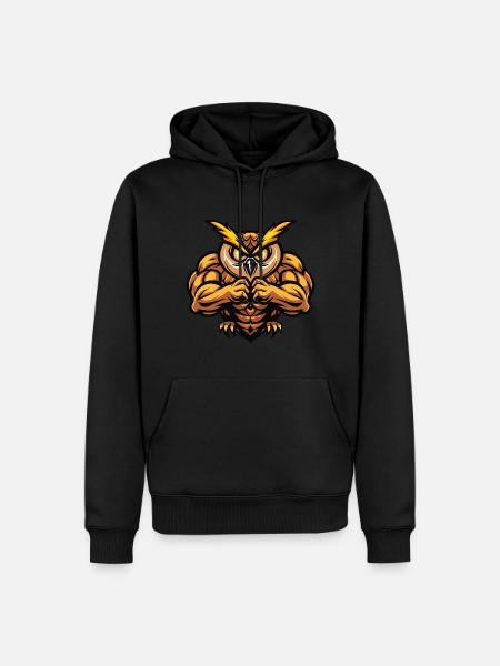 Owl Muscles Musculation - Sweat à capuche Premium bio Homme - noir