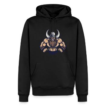 Viking Muscles Musculation - Sweat à capuche Premium bio Homme - noir - Devant - Nico (187cm)
