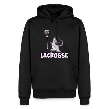 lacrosse lax lacrosse raquette lacrosse souris - Sweat à capuche Premium bio Homme - noir - Devant - Nico (187cm)