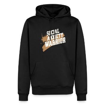 Funny Social Anxiety Mental Health Awareness Day - Men’s Premium Organic Hoodie - black - Front - Nico (187cm)