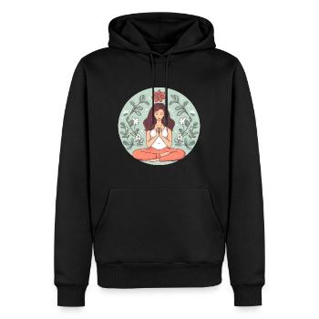 Yoga Pose Woman Yoga Lover - Men’s Premium Organic Hoodie - black - Front - Nico (187cm)
