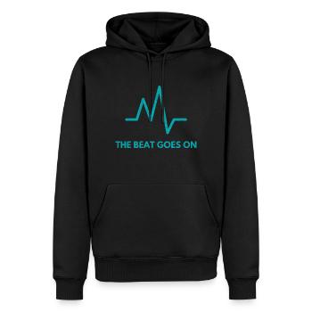 The Beat Goes On Frequency Grunge - Männer Premium Bio Hoodie - Schwarz - Vorne - Nico (187cm)