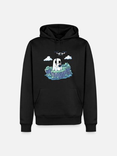 Geist Drohne Halloween - Männer Premium Bio Hoodie - Schwarz