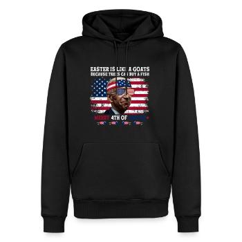 Joe Biden Merry 4th Of Easter - Men’s Premium Organic Hoodie - black - Front - Nico (187cm)