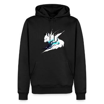 Renard fantôme - Sweat à capuche Premium bio Homme - noir - Devant - Nico (187cm)