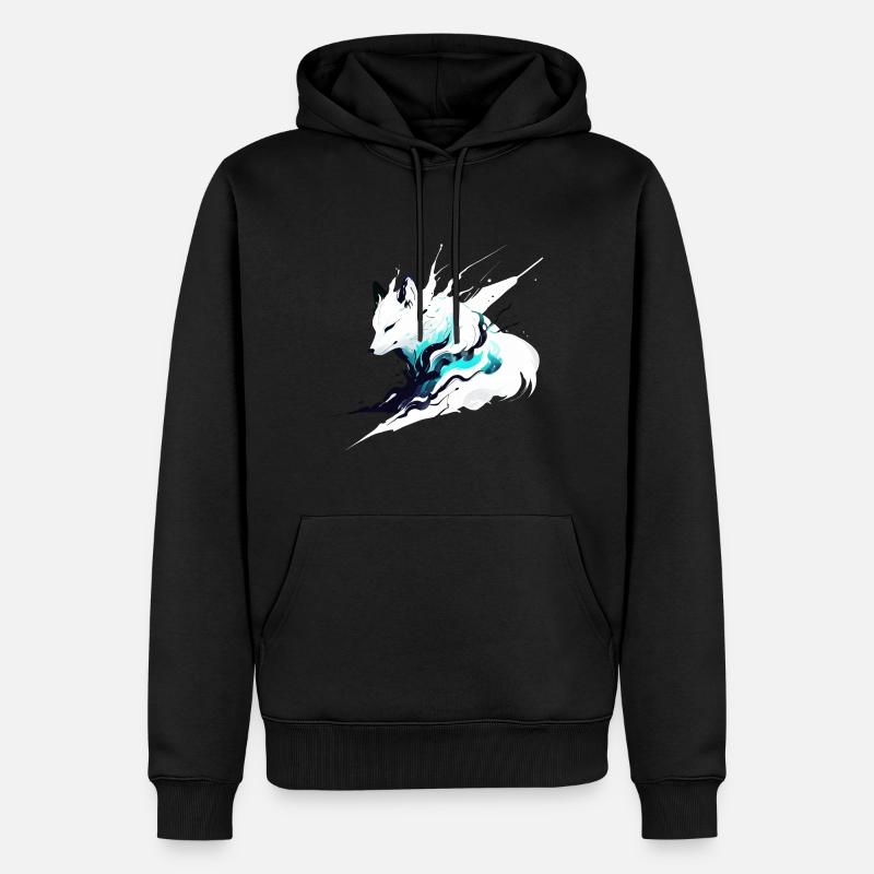 Geisterfuchs - Männer Premium Bio Hoodie - Schwarz