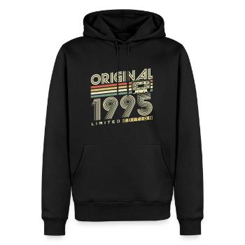 Original 1995 Vintage Vintage Rétro Anniversaire - Sweat à capuche Premium bio Homme - noir - Devant - Nico (187cm)